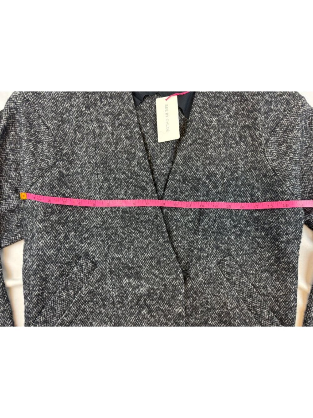 NWT See by Chloé Women’s Grey Cotton/Wool/Alpaca Unlined Coat Size 6US / 42IT - Picture 10 of 11